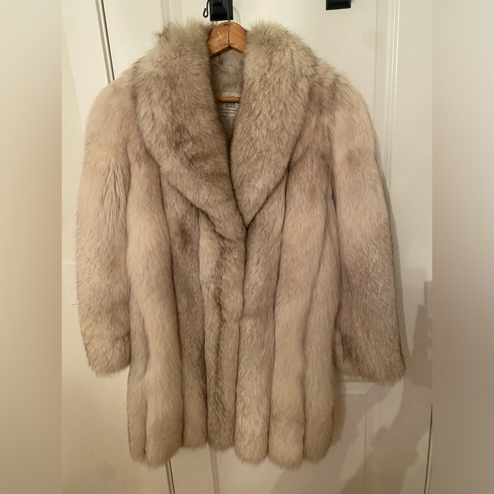 White/Grey Fox Fur Coat